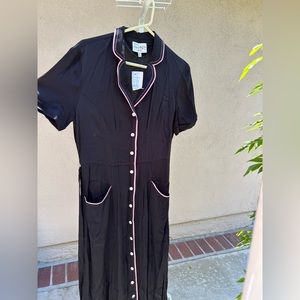 HVN Black Secretary Dress Size 8 (Small/Medium)